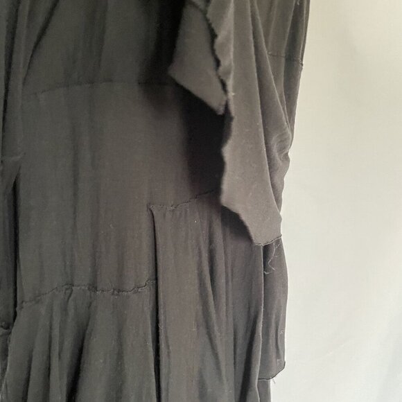 Chelsea & Theodore black gothcore ruffled sleeveless maxi dress summer modal L - Picture 9 of 9